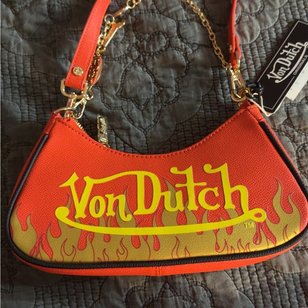 Von Dutch Fiery Orange Shoulder Bag